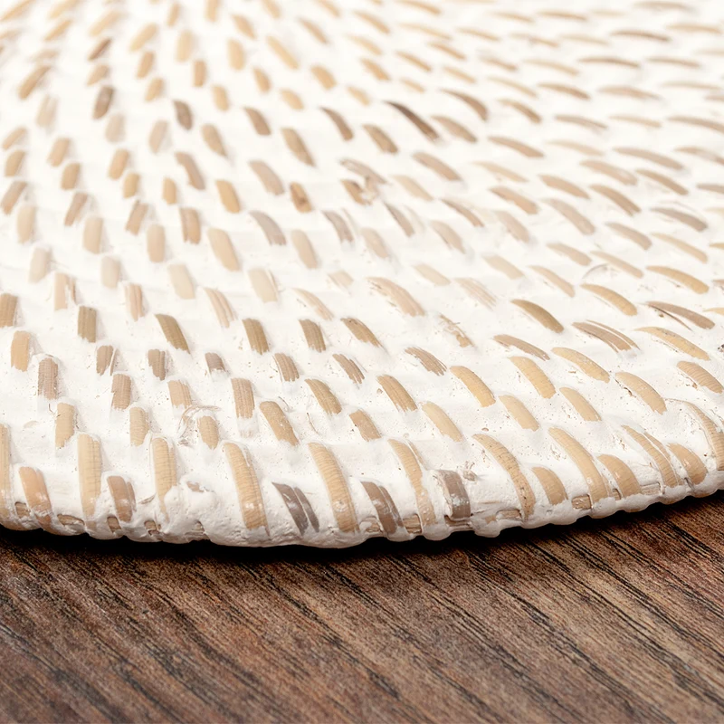 Platzset LOMBOK Rattan White Wash D30cm