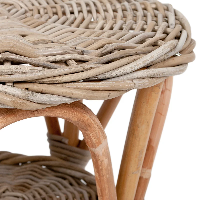 Rattan Kinder Beistelltisch LOTTI Natural Grey D40cm