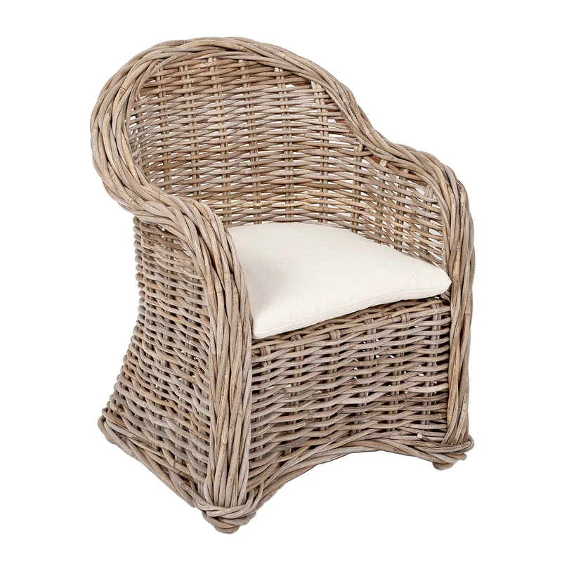 Rattan Kinder-Sessel LOTTI Natural Grey inkl. Sitzkissen ca. H60cm