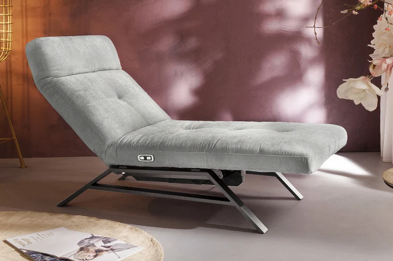 KAWOLA Liege AMERIVA Relaxliege Velvet silber