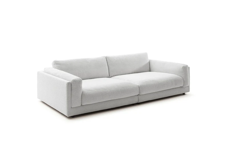 KAWOLA Big Sofa RAINA Cord hellgrau