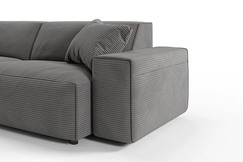 KAWOLA Sofa RANI Ecksofa Cord grau
