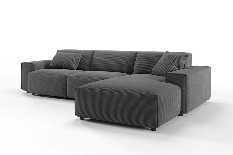 KAWOLA Sofa RANI Ecksofa Cord grau