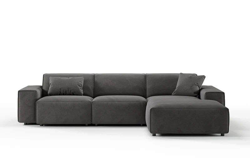 KAWOLA Sofa RANI Ecksofa Cord grau