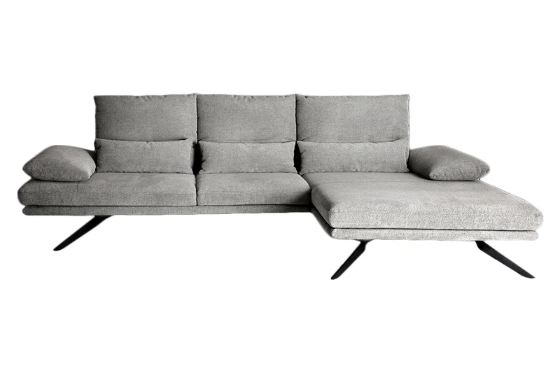 KAWOLA Sofa FENICE Ecksofa Stoff hellgrau