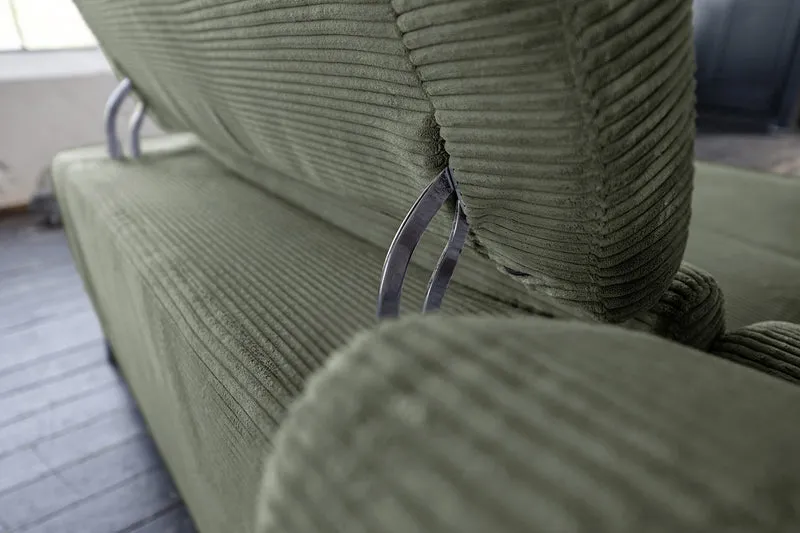 KAWOLA Sofa LAISKA Ecksofa Cord olivgrün