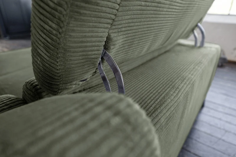 KAWOLA Sofa LAISKA Ecksofa Cord olivgrün