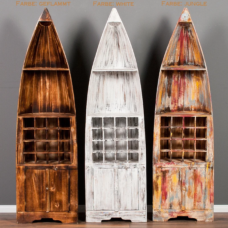 Massivholz Weinregal PINTU Geflammt ca. H195cm Regal