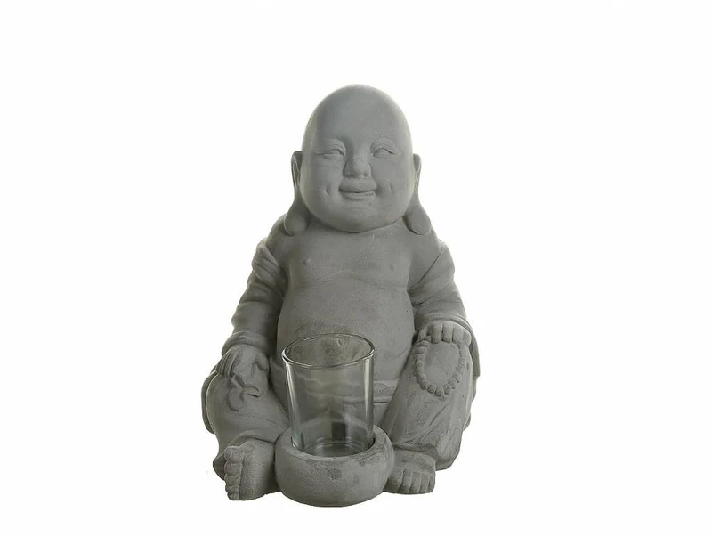 Buddha mit Teelichthalter Zement ca. H22cm