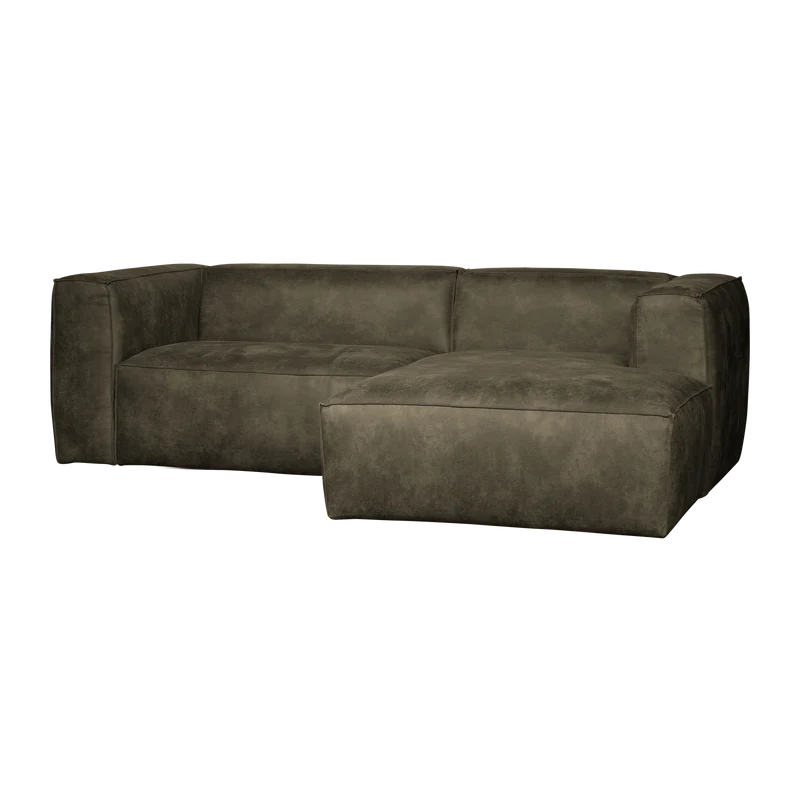 Bean chaise longue sofa rechts eco-leder army