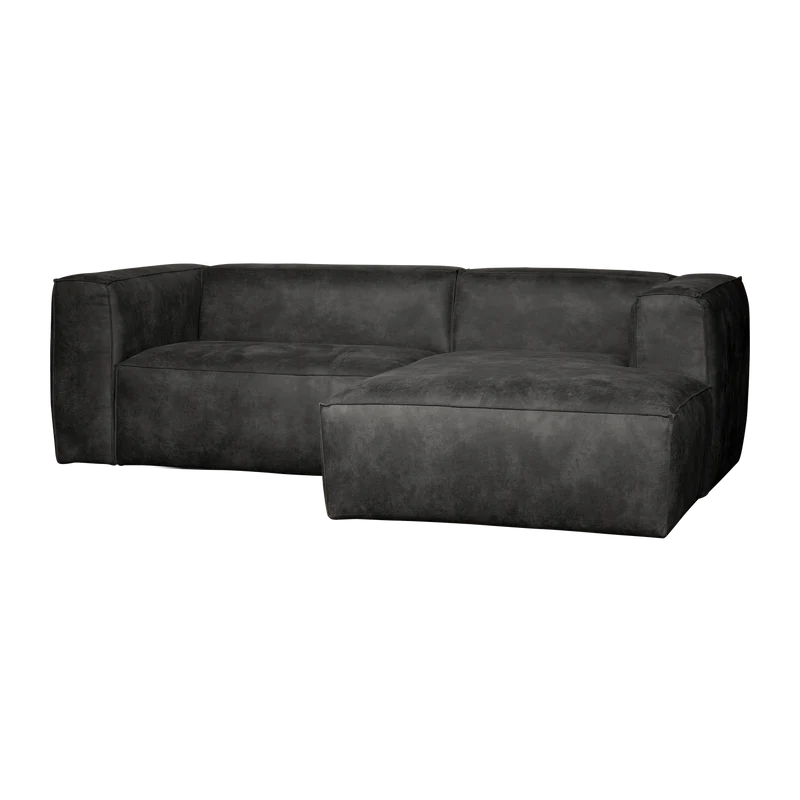 Bean chaise longue sofa rechts eco-leder schwarz