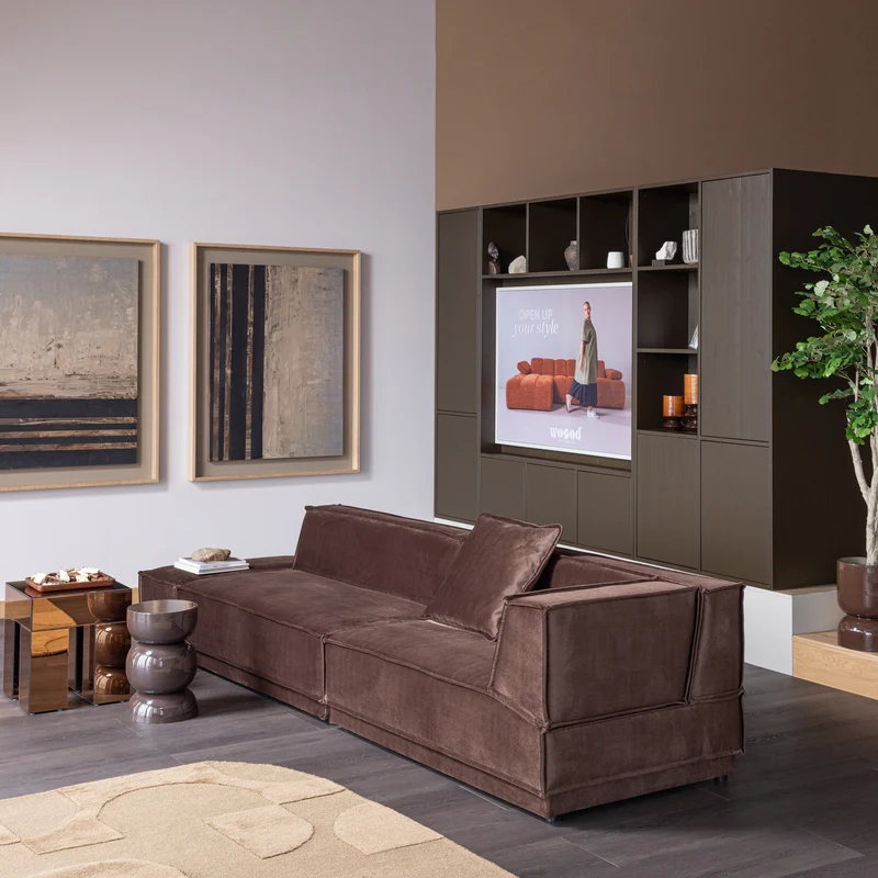 Meggy schmaler ablageschrank 55 cm kiefer mittelbraun