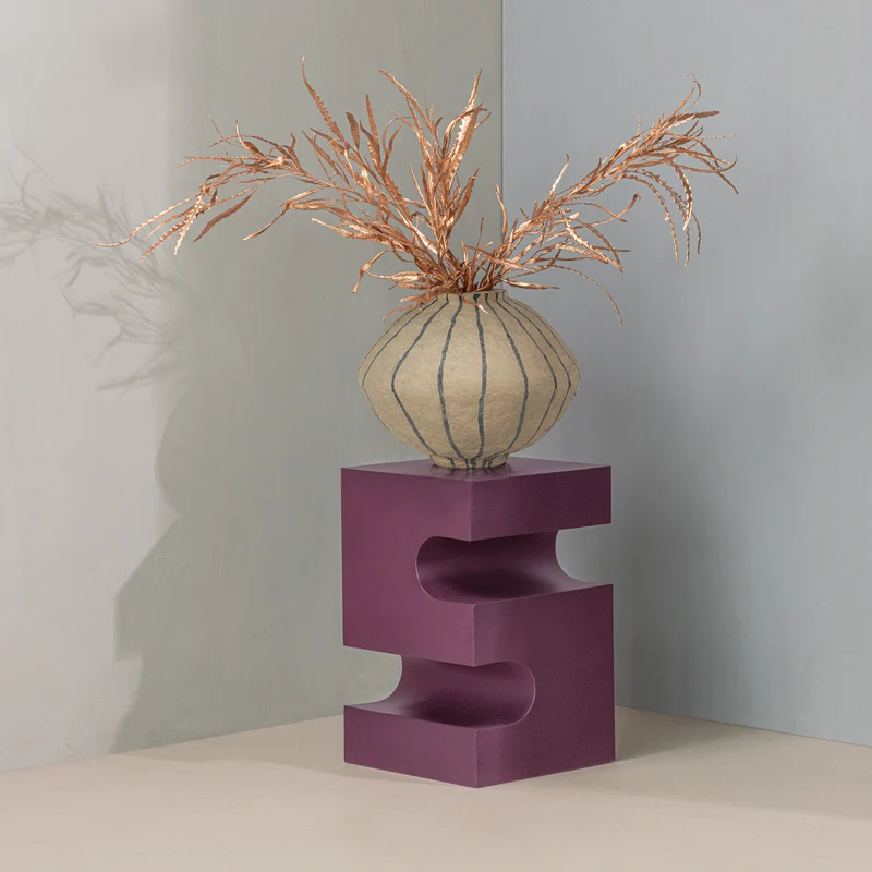 Jessa side table metall lila/braun