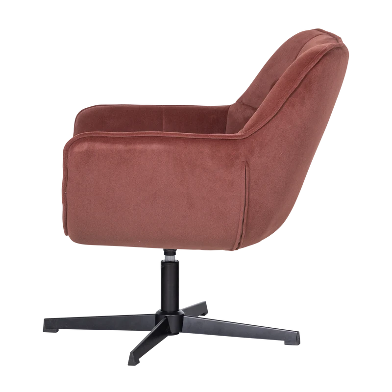 Wibo drehsessel mat velvet braun/rot