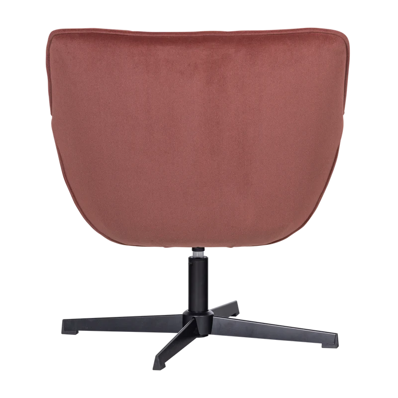 Wibo drehsessel mat velvet braun/rot
