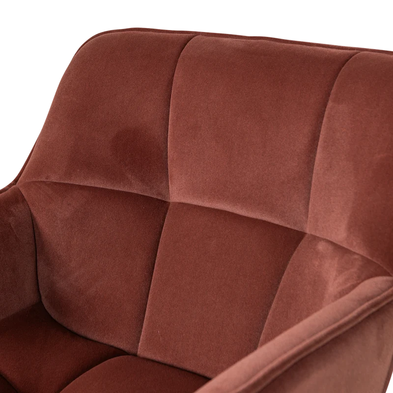 Wibo drehsessel mat velvet braun/rot