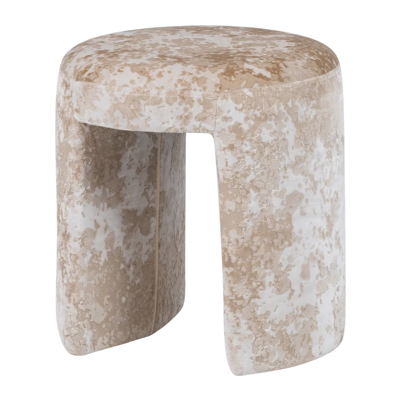 Charlie gepolsterter hocker strukturstoff beige