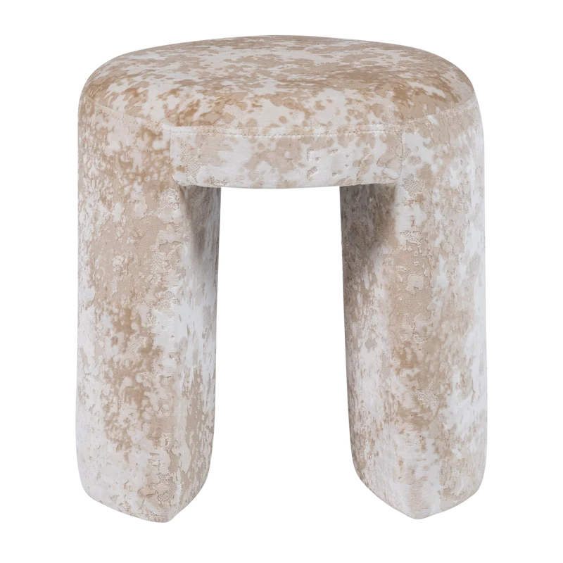 Charlie gepolsterter hocker strukturstoff beige