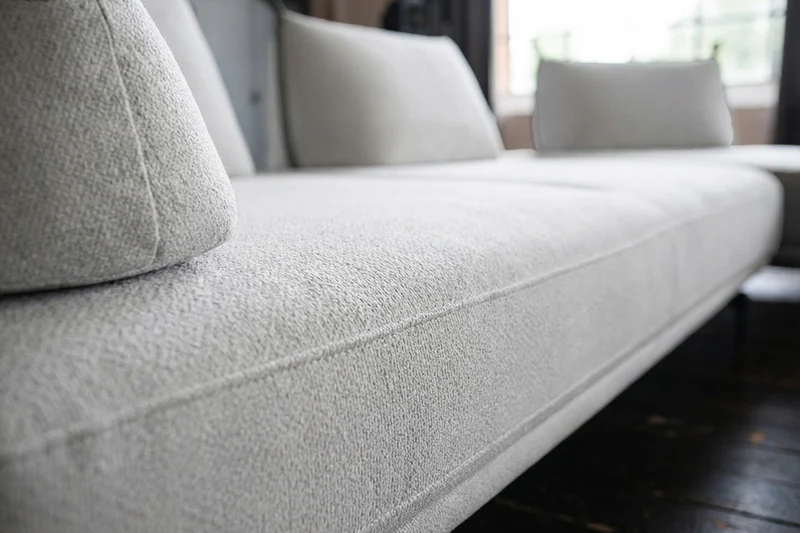 KAWOLA Sofa CANE Schlafsofa Daybed Stoff grau