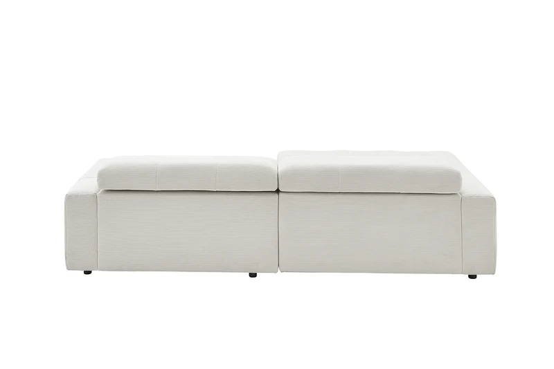 KAWOLA Sofa RENO Ecksofa Feincord weiß