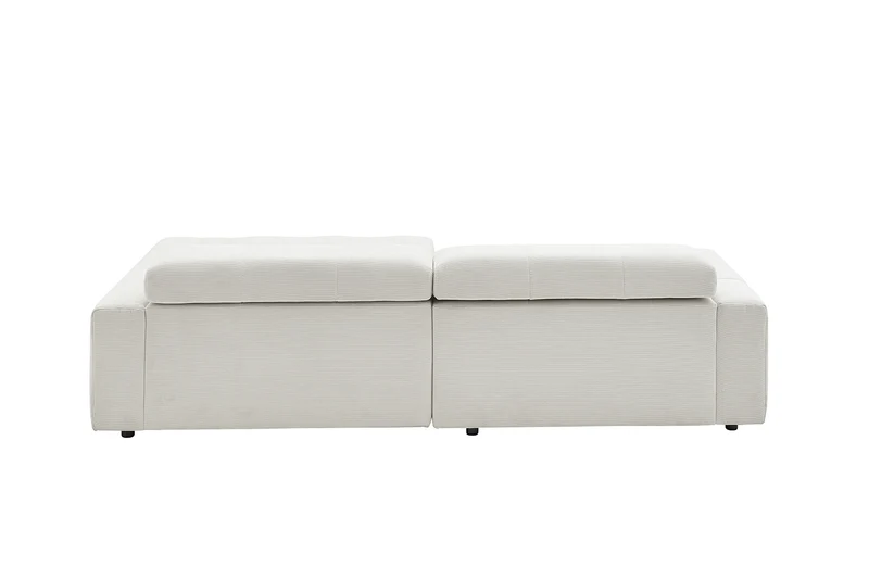 KAWOLA Sofa RENO Ecksofa Feincord weiß