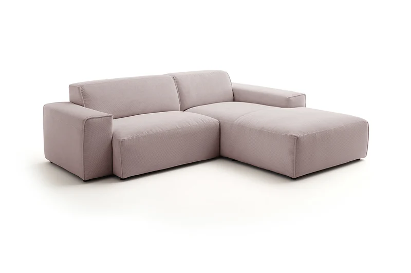 KAWOLA Sofa RANI Ecksofa Feincord rosa