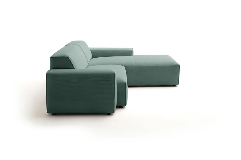 KAWOLA Sofa RANI Ecksofa Feincord grün