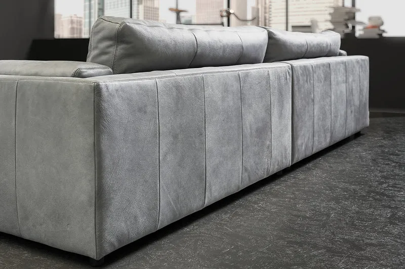 KAWOLA Big Sofa RAINA Leder grau