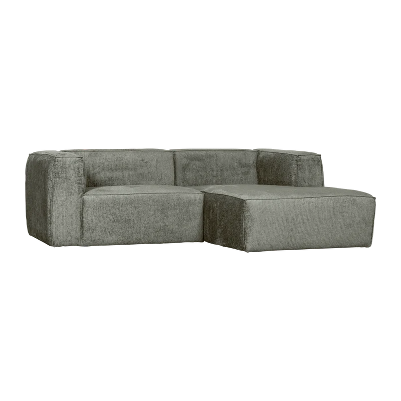 Bean chaise longue sofa rechts struktur-samt waterplant