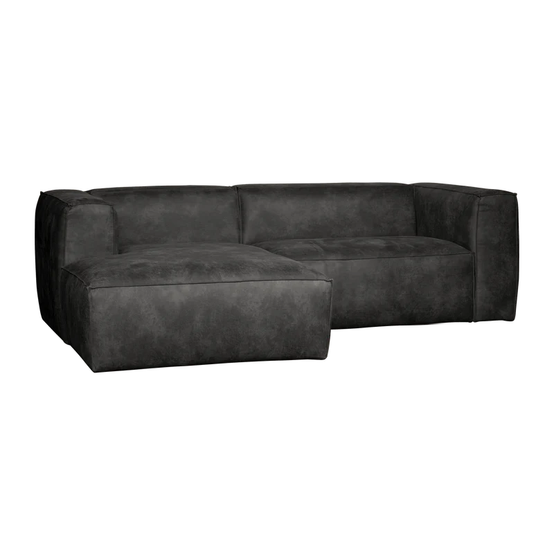 Bean chaise longue sofa links eco-leder schwarz