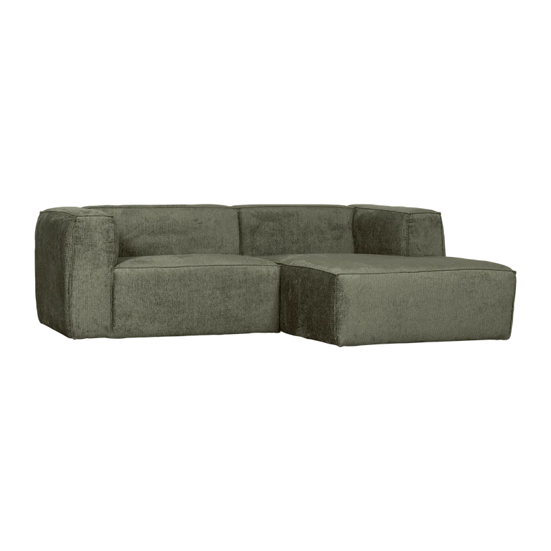 Bean chaise longue sofa rechts struktur-samt moss