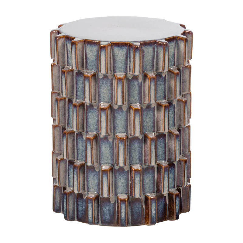 Axu dekorativer beistelltisch ø35x45 cm keramik graublau