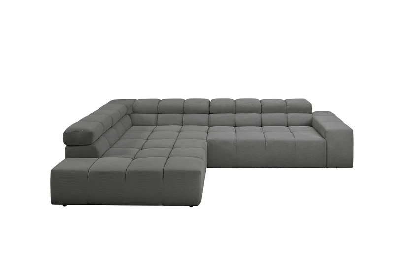 KAWOLA Sofa NEVADA Ecksofa Feincord anthrazit