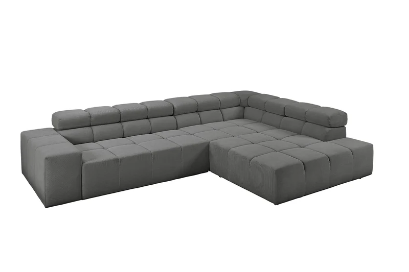 KAWOLA Sofa NEVADA Ecksofa Feincord anthrazit