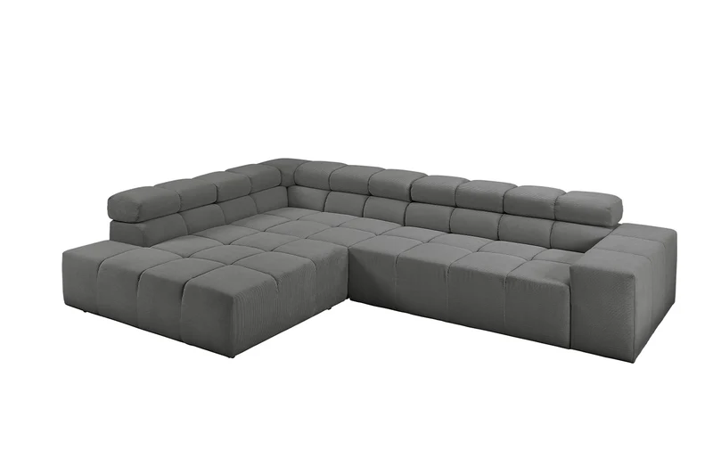 KAWOLA Sofa NEVADA Ecksofa Feincord anthrazit