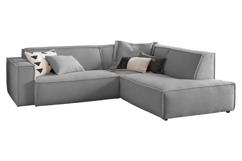 KAWOLA Sofa SAMU Ecksofa Cord grau