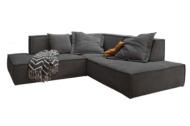 KAWOLA Sofa SAMU Ecksofa Stoff anthrazit