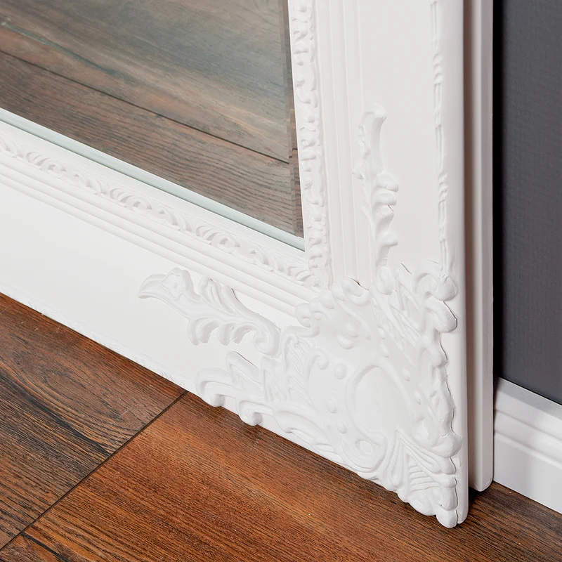 Barock Spiegel MARLON XL Weiss-Pur 180x100cm Holzrahmen