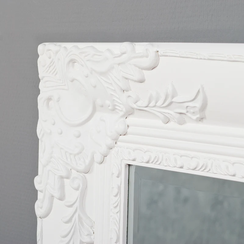 Barock Spiegel MARLON XL Weiss-Pur 180x100cm Holzrahmen