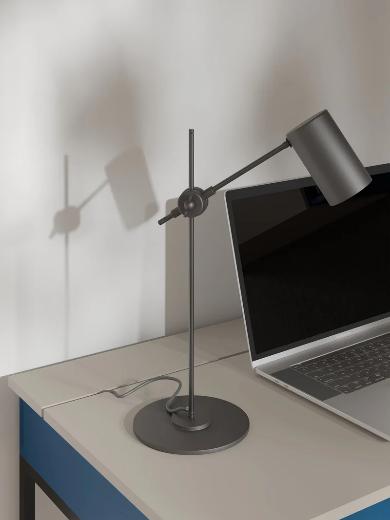 Lorin Schreibtisch 125 cm mit 2 Schubladen – Kaschmir / Meeresblau