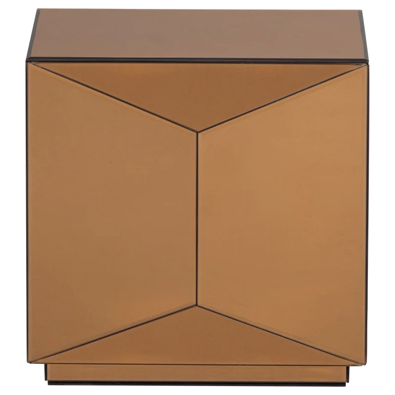Glintz beistelltisch holz spiegelglas braun