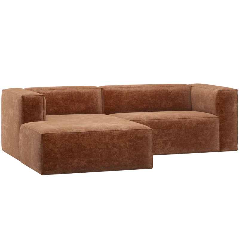 Bean chaise longue sofa links chenille-samt terra