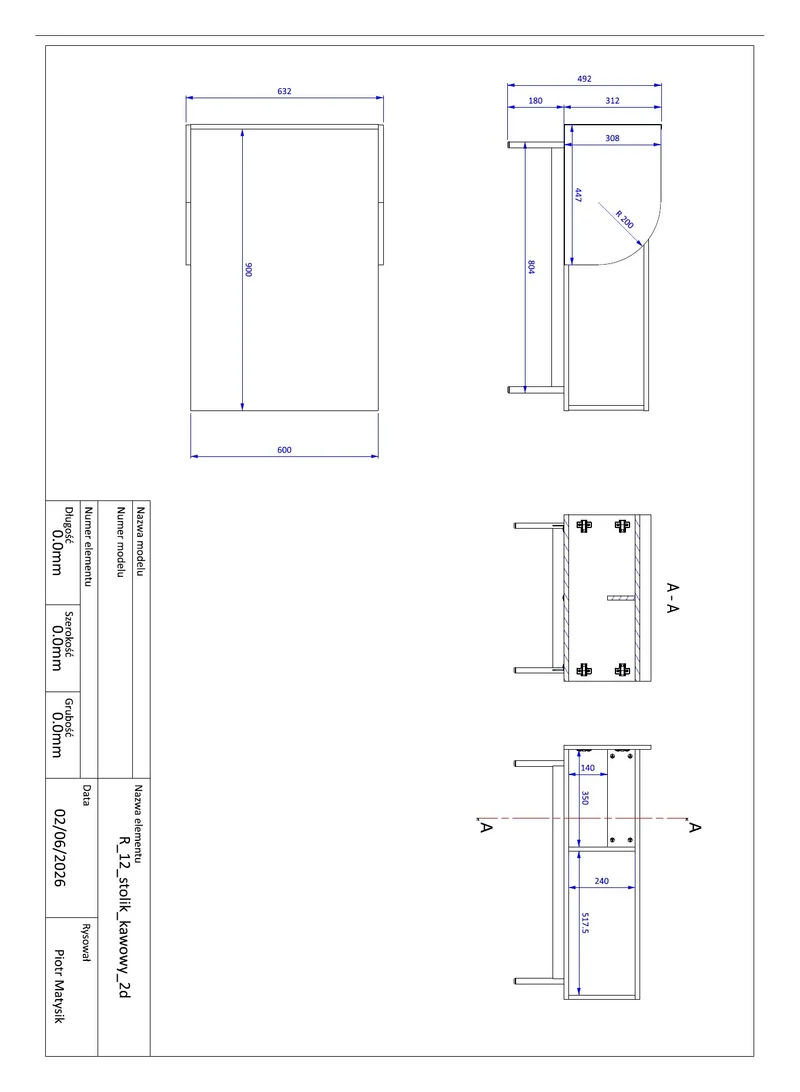 Carmen Couchtisch 92 cm mit 2 Türen und offenem Fach – Macadamia / Frühlingseiche