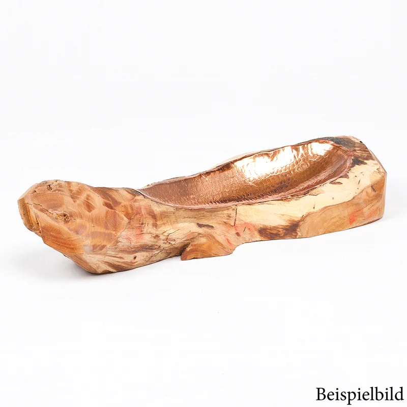 Teak & Kupfer Deko-Schale TEMBAGA-Five ca. 50cm Natural