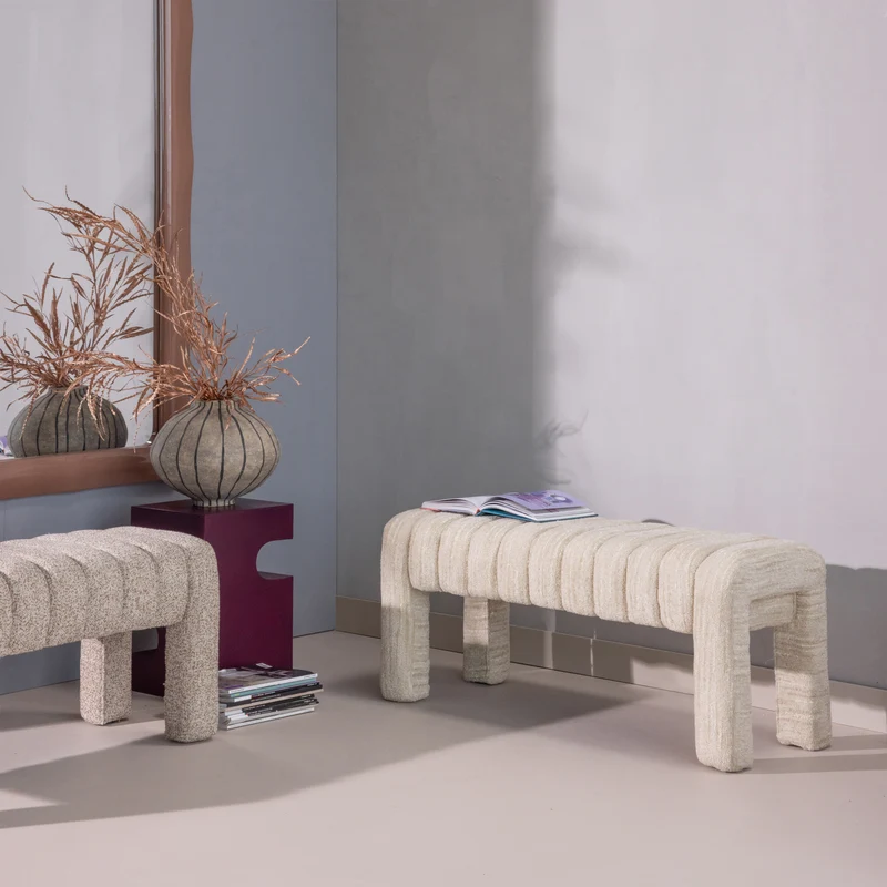 Frex gepolsterter bank bouclé natur