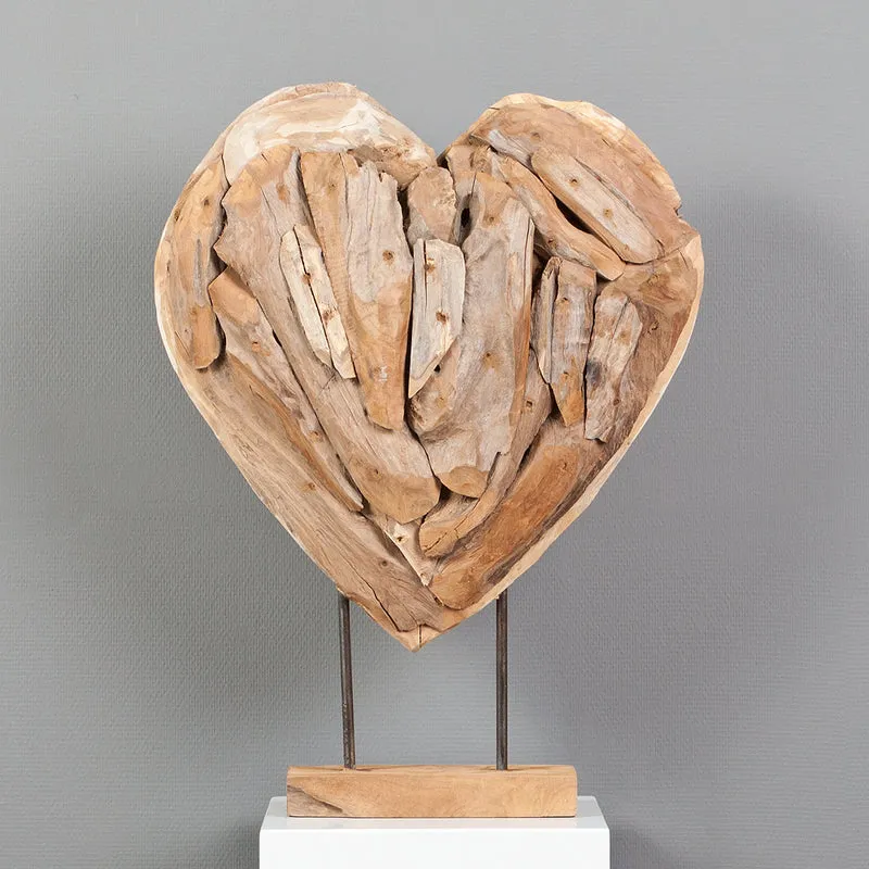 Herz-Figur HATI ca. H60cm aus massivem Teak