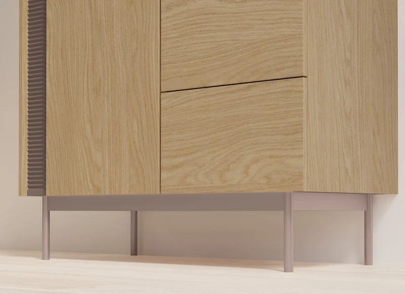 Carmen Couchtisch 92 cm mit 2 Türen und offenem Fach – Frühlingseiche / Toffee