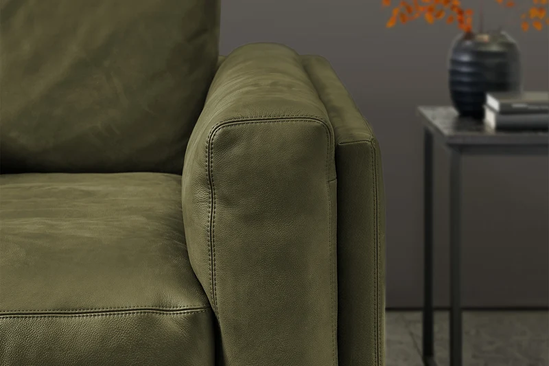 KAWOLA Big Sofa RAINA Leder olivgrün