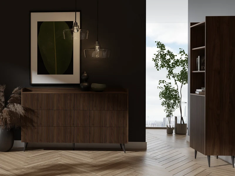 Ademo Kommode 150 cm mit 6 Schubladen – Walnuss