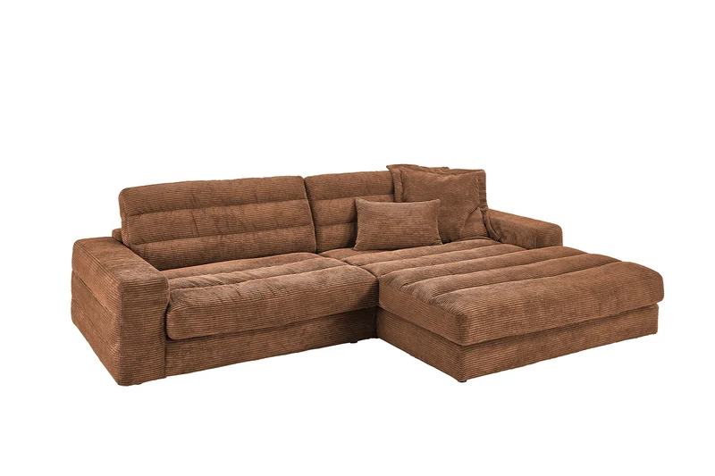 KAWOLA Sofa LANA Ecksofa Cord rost
